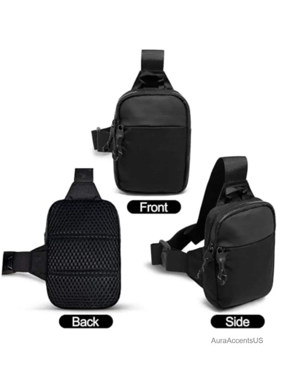 Mini Sling Bag Crossbody Fanny Pack Casual Daypack with Reflective Stripe